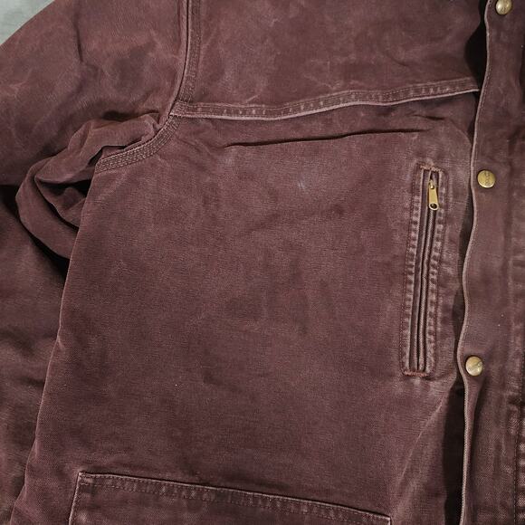 VTG 90s Carhartt C10BRG blanket lined utility canvas USA made work jacket mns XL - Picture 4 of 13